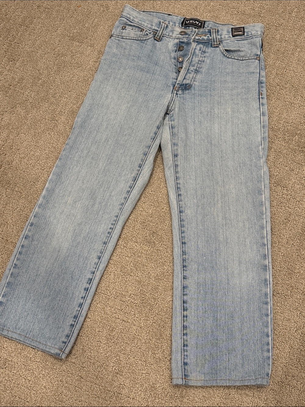 Versace Light Blue Straight-Leg Jeans